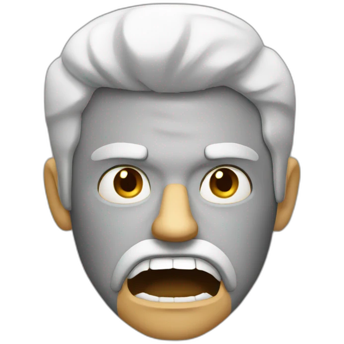 Angry man view phone emoji