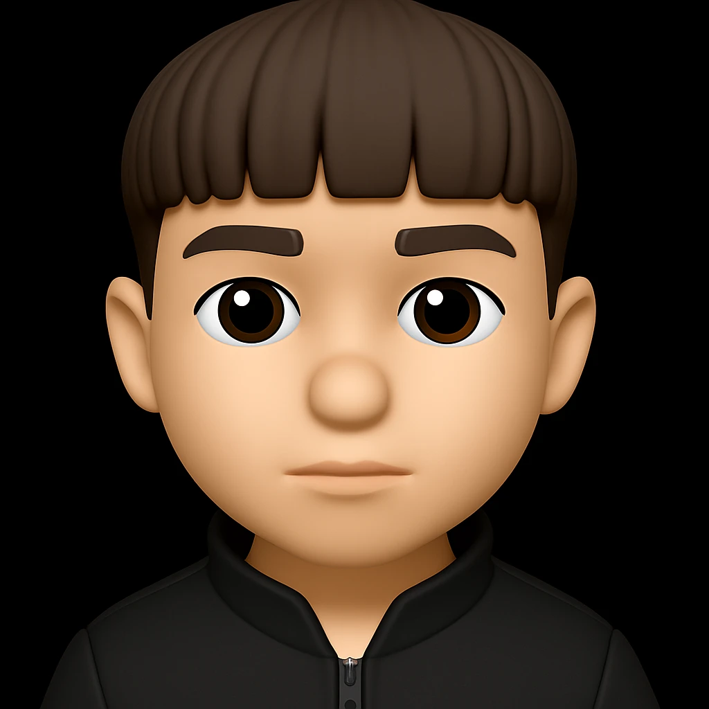 change the clothes to a black jacket, keep the 3d emoji style emoji