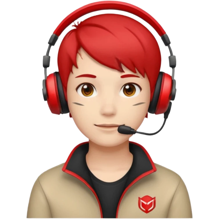 streamer with red gaming head set emoji