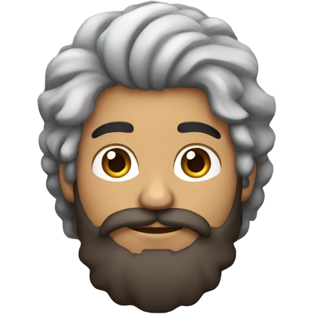 no glasses, Mexican school IT technician with apple laptop and with curly hair and mustache and beard 
 emoji