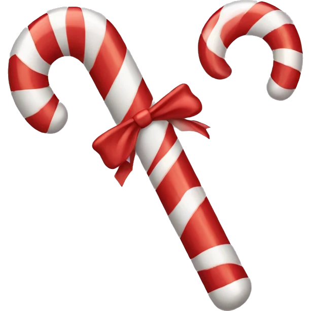 Candy cane with bow emoji
