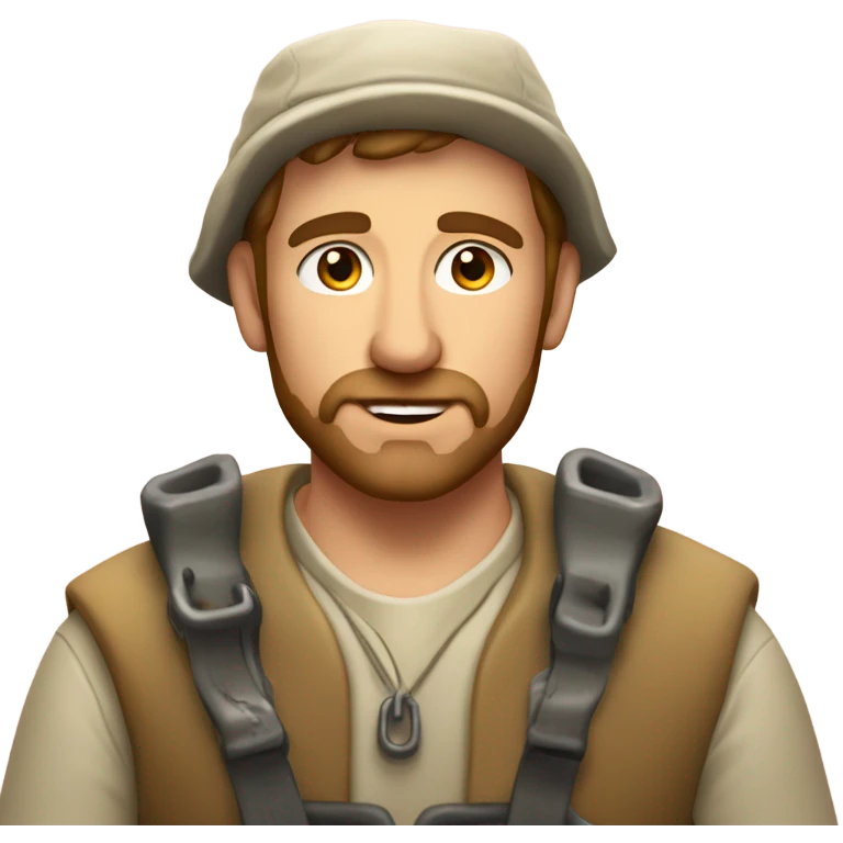 Caucasian fisherman no beard husband in love with on an island girl  emoji