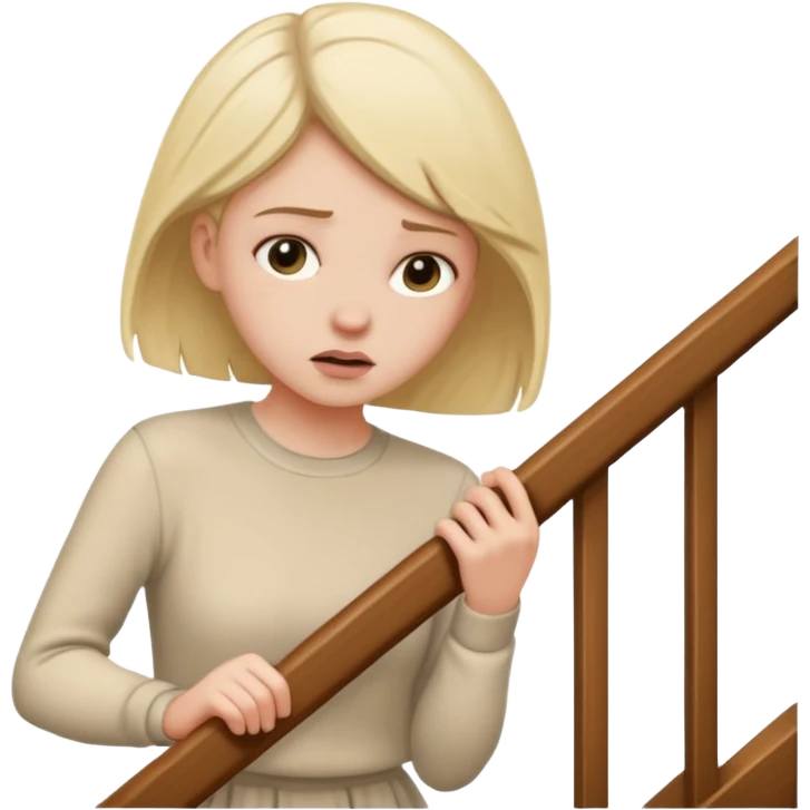 lose strength in stairs white female  emoji