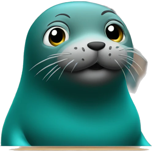 teal seal giving a speech at a podium emoji