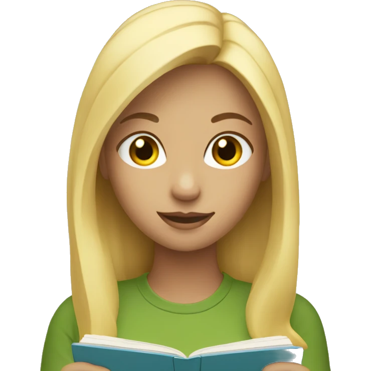 One Blonde girl reading  emoji