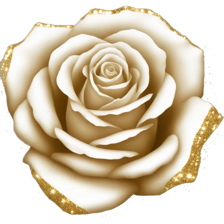 White end gold rose with glitters emoji