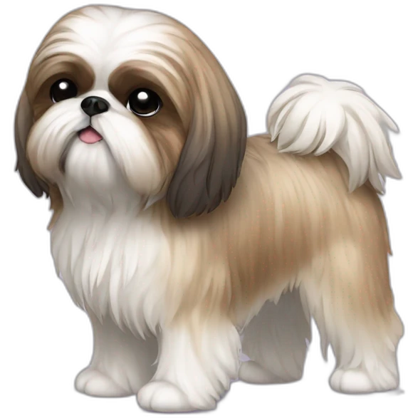 Dog Shih Tzu with drop coat full-height  emoji