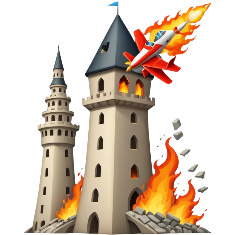 plane hitting tower emoji