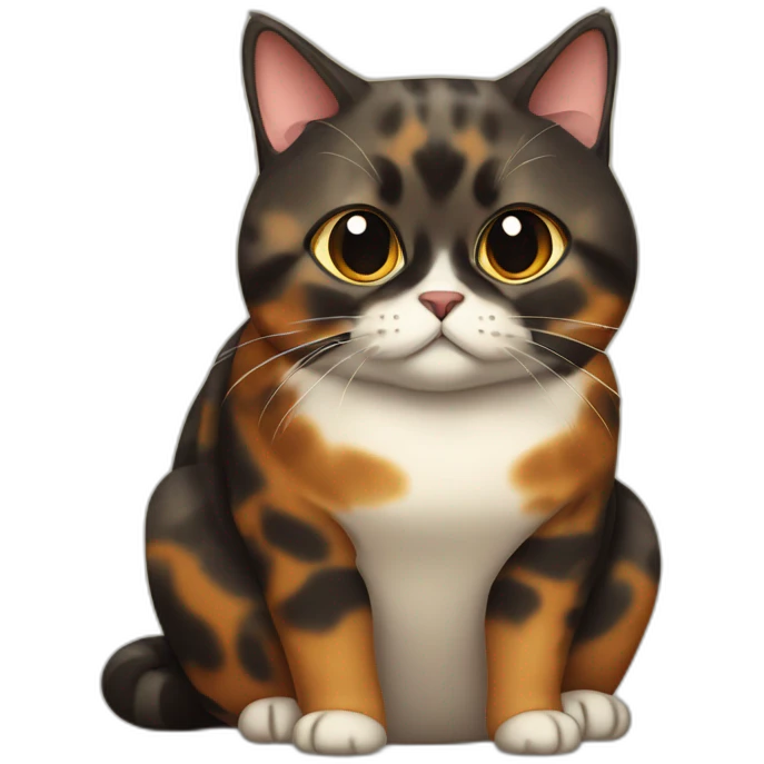 Fat Tortoiseshell cat emoji