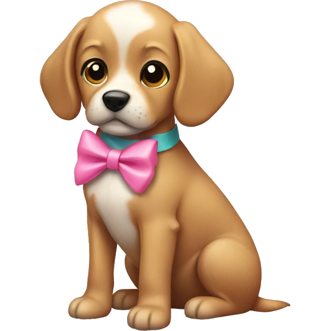 Dog with pink bow emoji