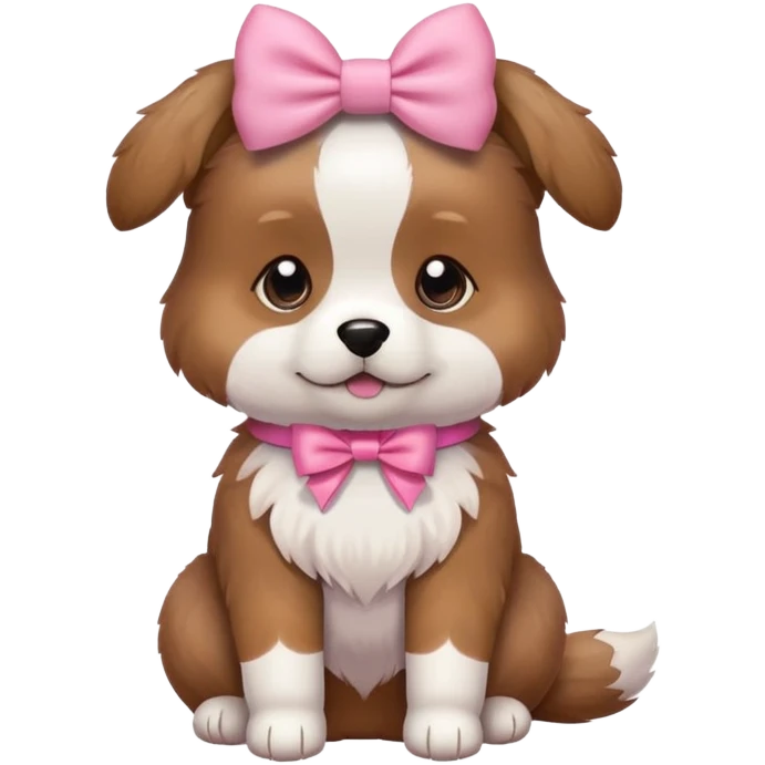 dog with pink bow sitting pose emoji