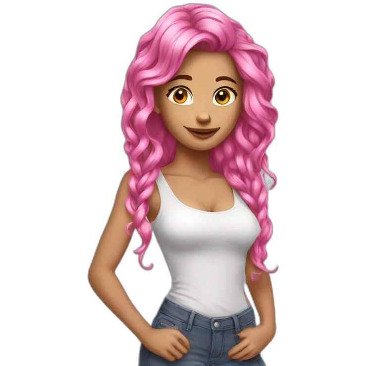 Sexy-pink-hair-girl emoji