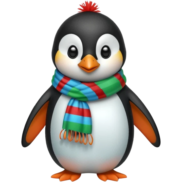 penguin with different scarf color  emoji