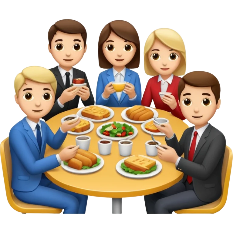 group of colleagues having lunch together emoji