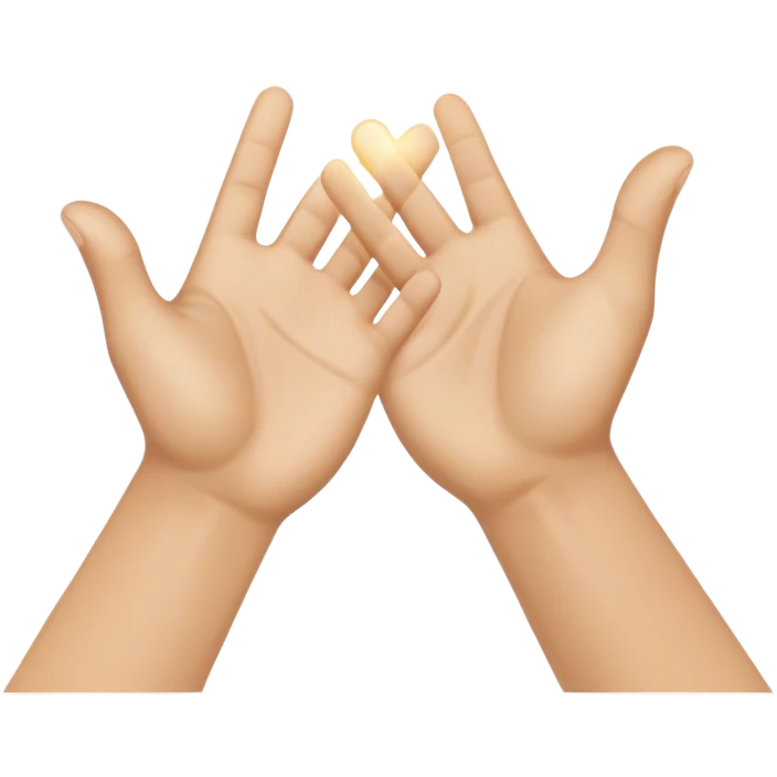 A dynamic depiction of two open hands meeting mid-air in a celebratory high five. The hands are angled slightly towards each other, with a subtle motion blur or impact lines to indicate movement. A small burst of energy or spark appears at contact, excitement, teamwork, or shared success. emoji