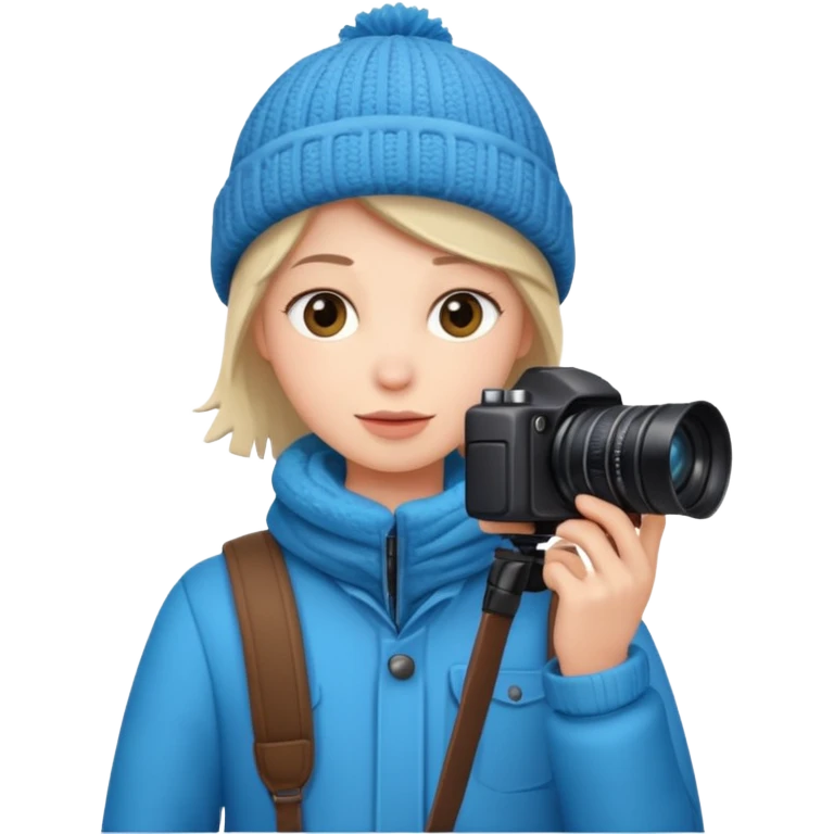 fotographer with winter clothes emoji