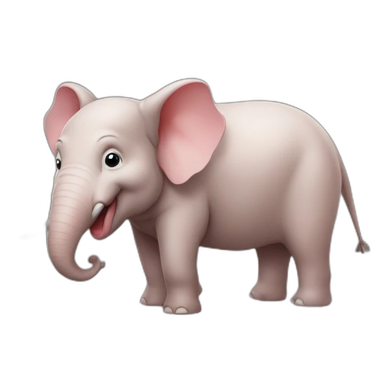 Un cochon sur un elephant emoji