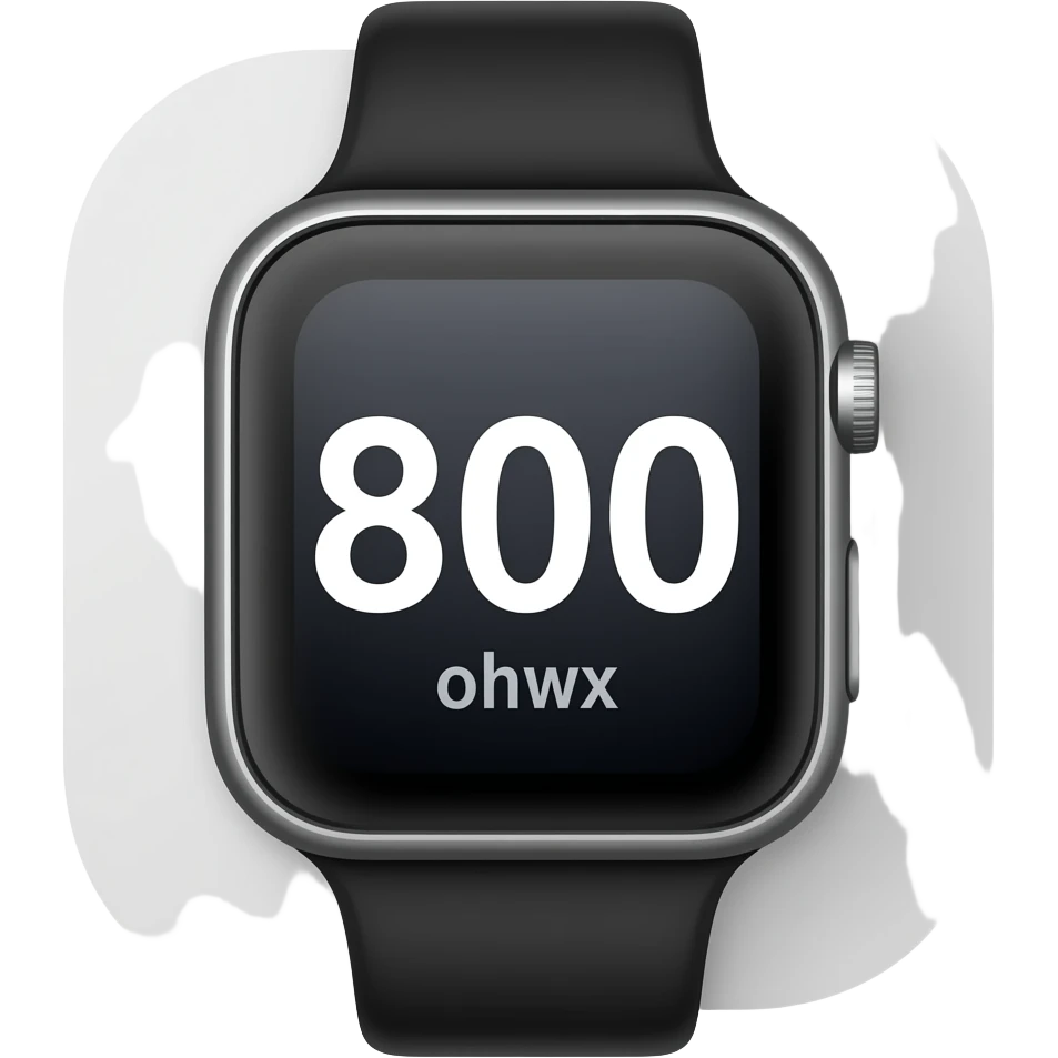 Reloj inteligente,con el número "800" emoji