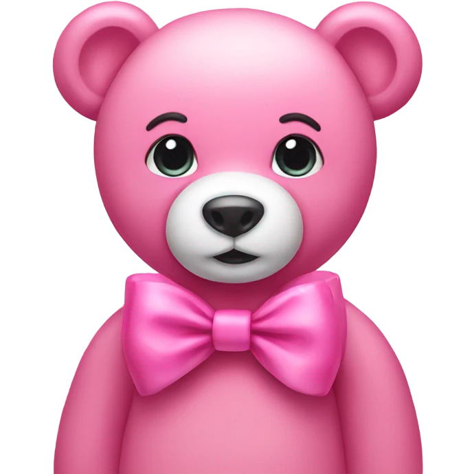 Pink bear with bow  emoji