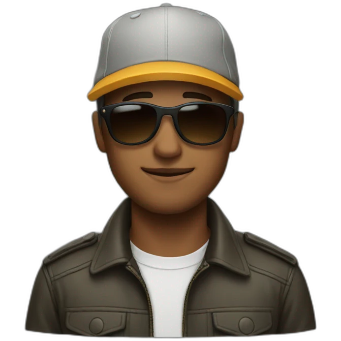 Man wearing cap and sunglasses emoji