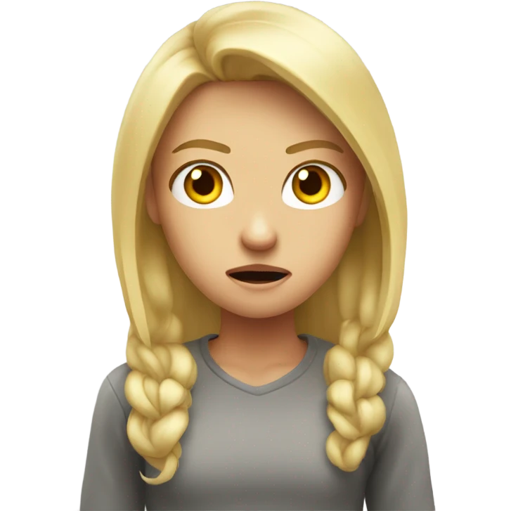 Angry blonde girl at boy emoji