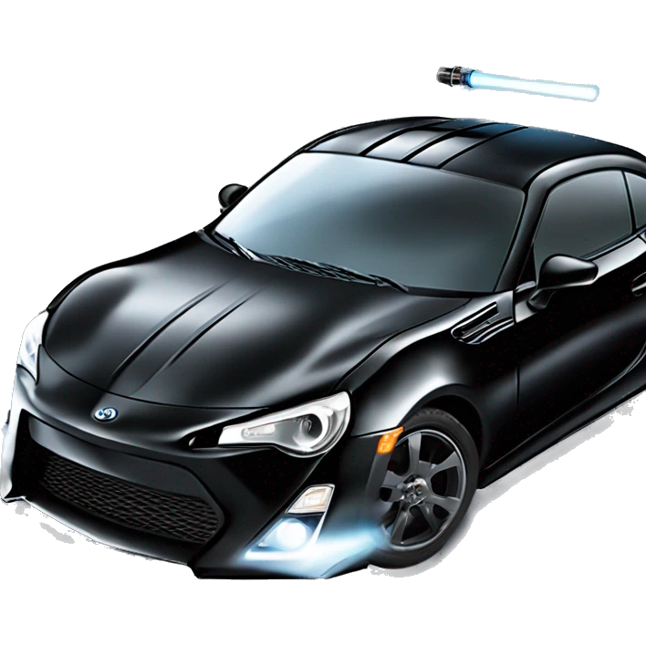 Fr-s Haunted Darth Vader’s ice cube race car with bright white headlights and glowing light saber bumpers  emoji