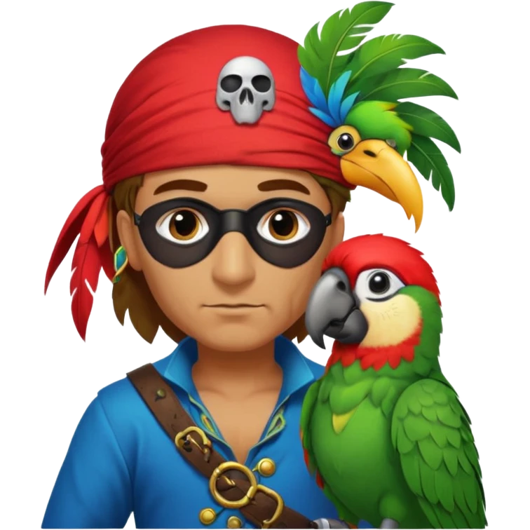 pirate and parrot emoji