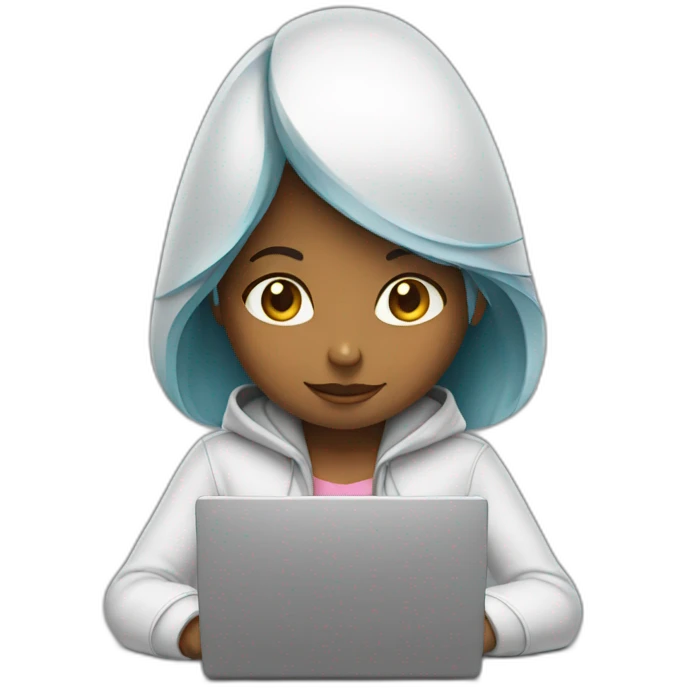 Girl doing coding in laptop emoji