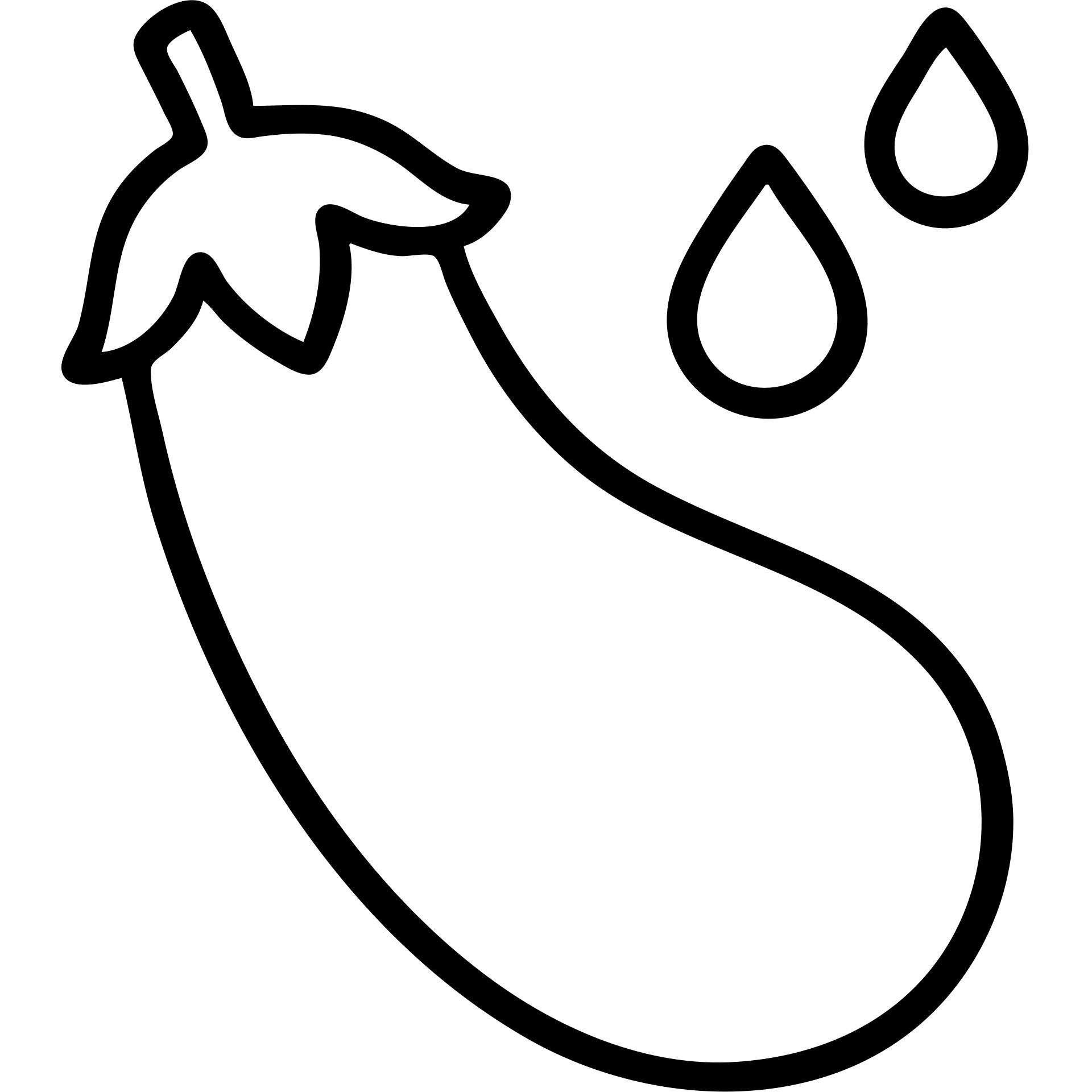 outlined eggplant with water droplets icon emoji