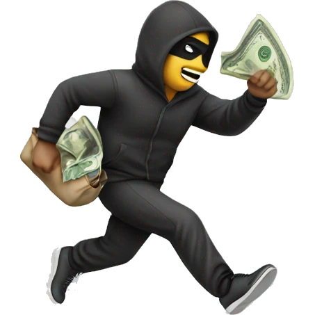 Robber running with money bag emoji