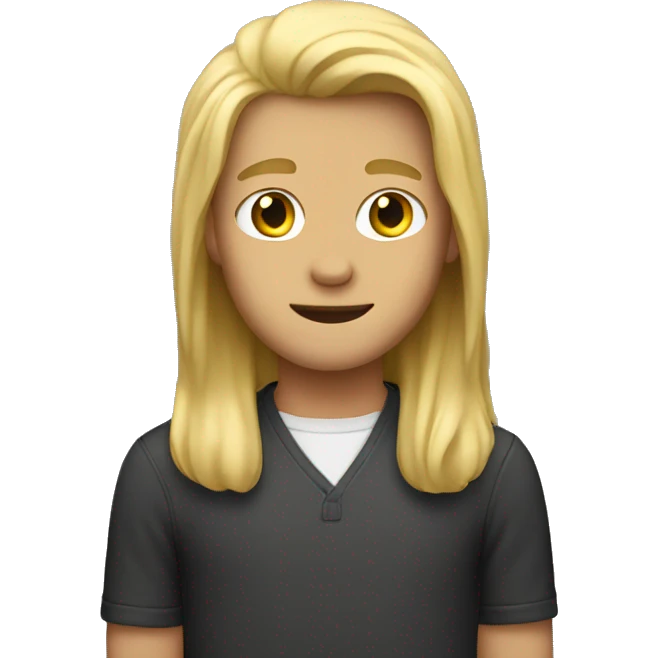 Boy with blond long hair emoji