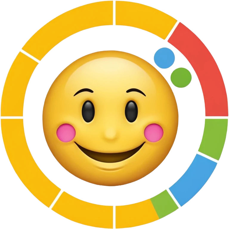 smiley with text: c360, and data visualization charts on the smiley emoji