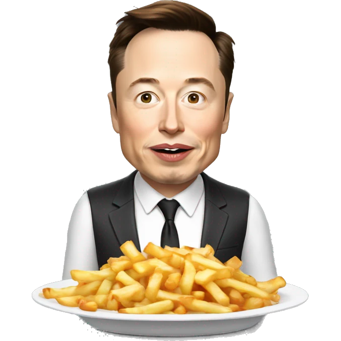 Elon musk qui mange une poutine emoji