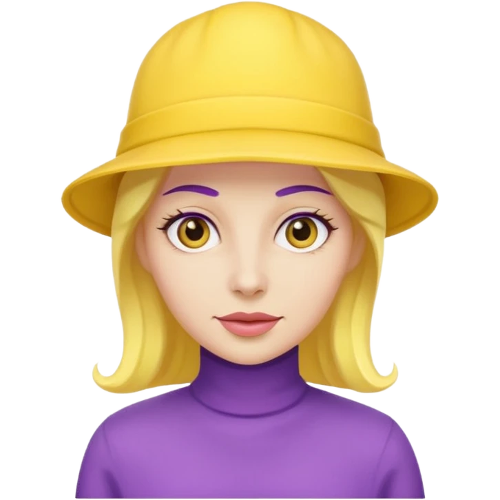 purplewoman with yellow hat emoji