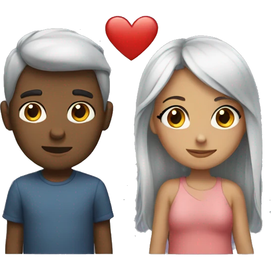 Girl and boy love emoji
