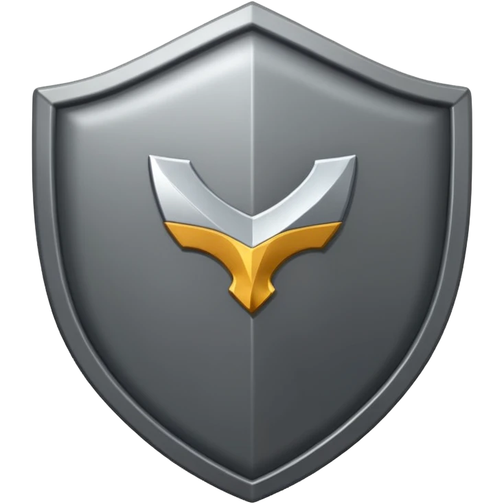 Steel gray shield with bicep flex icon emoji