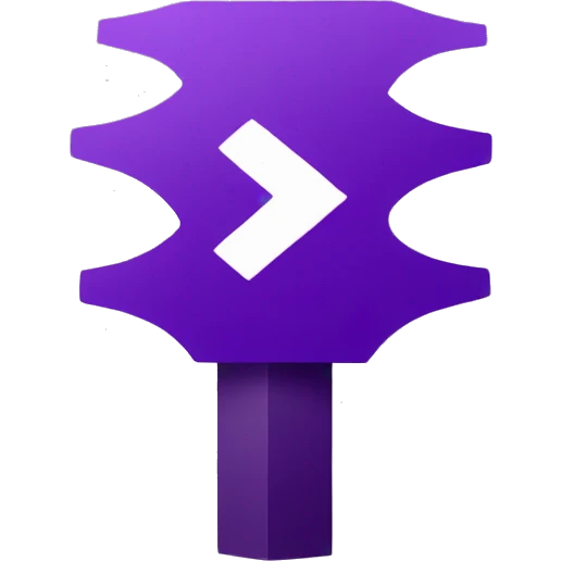 direction sign with purple color emoji