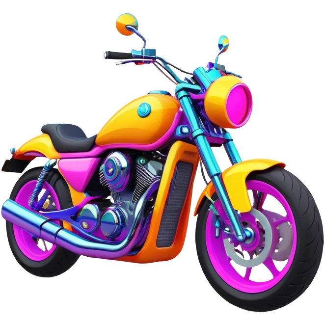 Neon motorcycle emoji