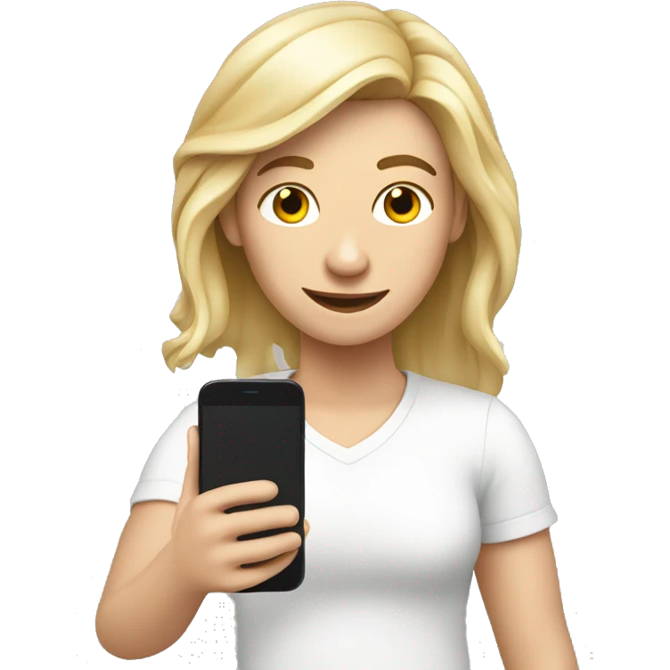 white person makes photo with smartphone emoji