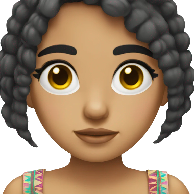 Mexican girl with black hair and long eyelashes  emoji