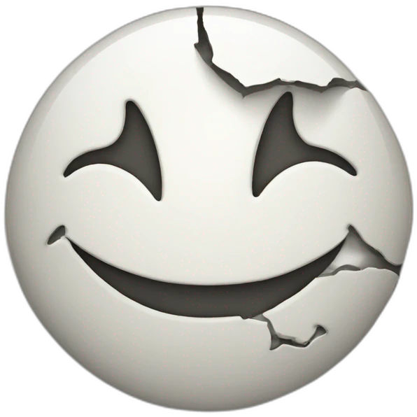 cracked smiley face emoji