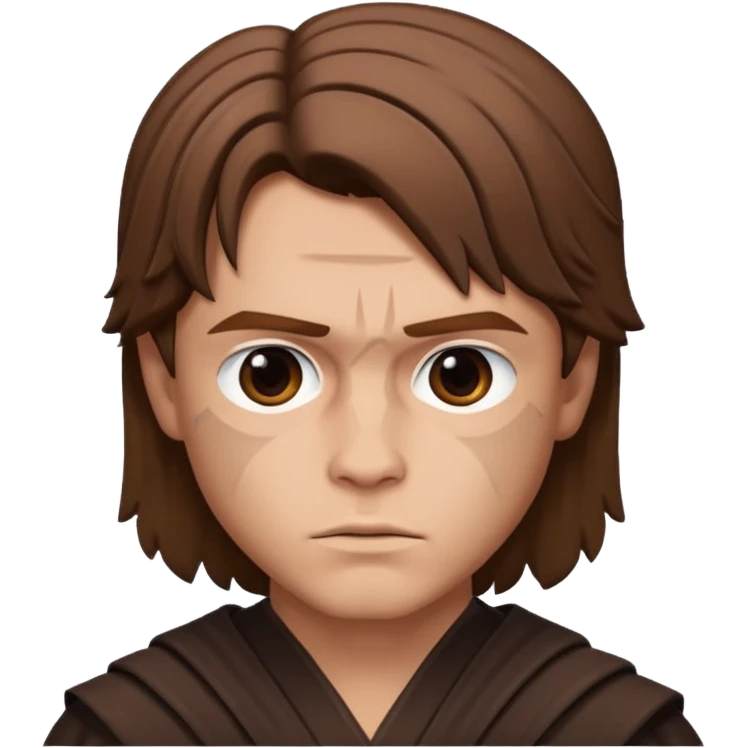 Anakin skywalker with face scar left eye brown hair  emoji