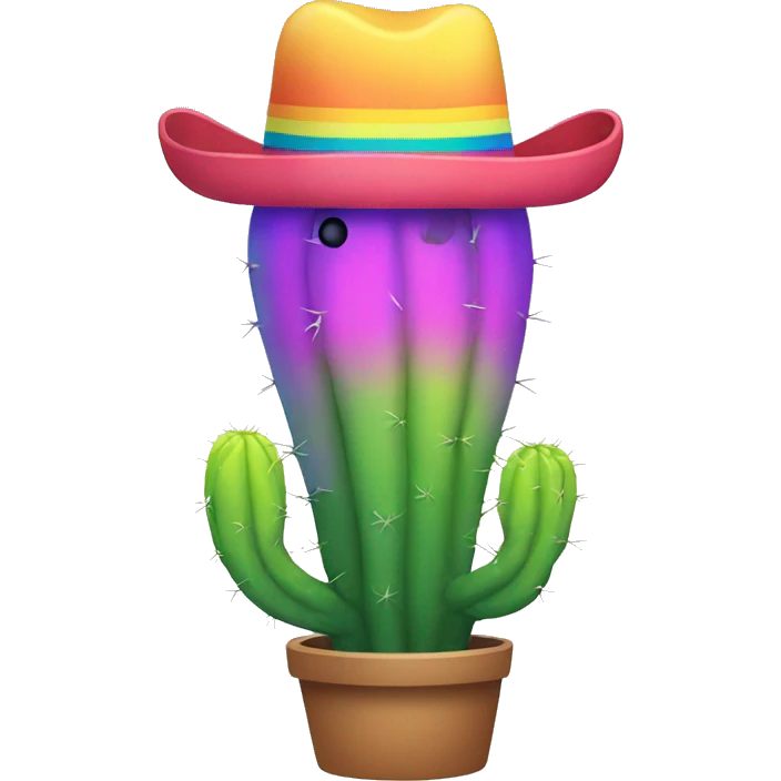 Rainbow cactus emoji