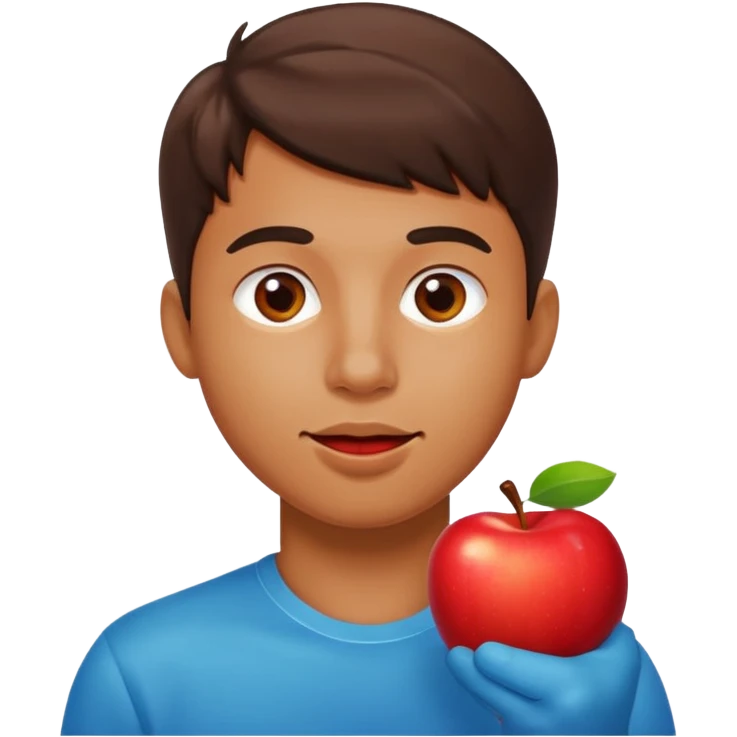 Guy eating apple emoji