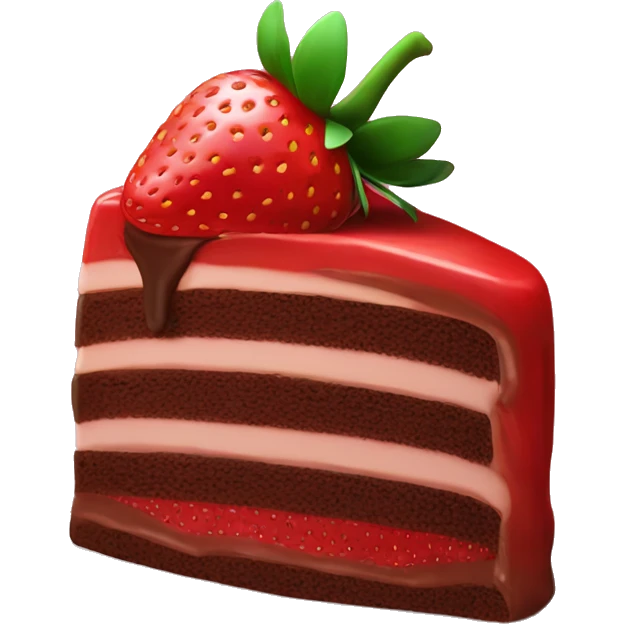 Strawberry chocolate cake ￼ emoji