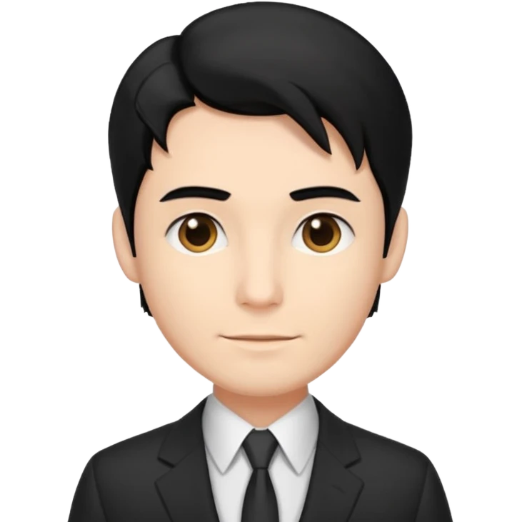 정장 차려입은 남자. 단정한 검은 머리 emoji