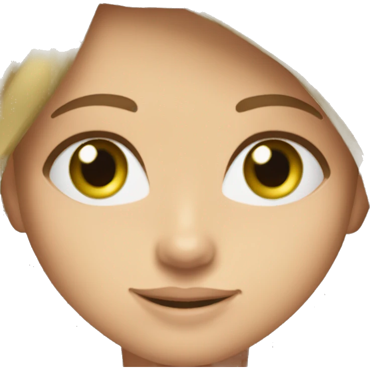 golden brown straight hair green eyes lavender dress attractive emoji