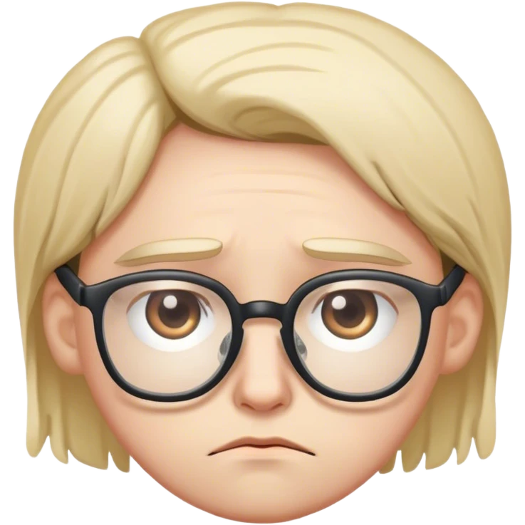 Triste pero con lentes emoji