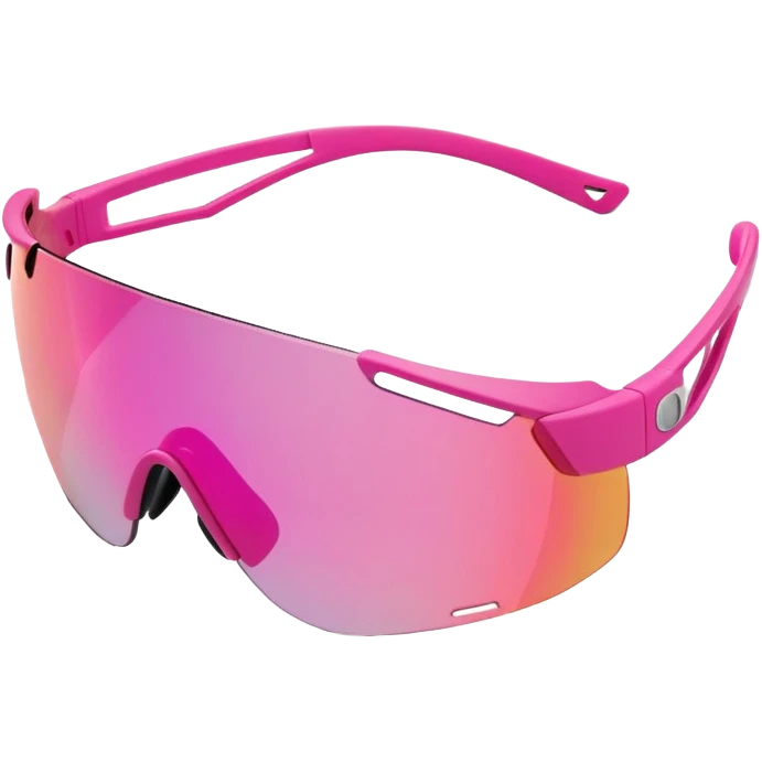 sporty pink shield visor sunglasses with aerodynamic shape, athletic design, wraparound one-piece lens emoji
