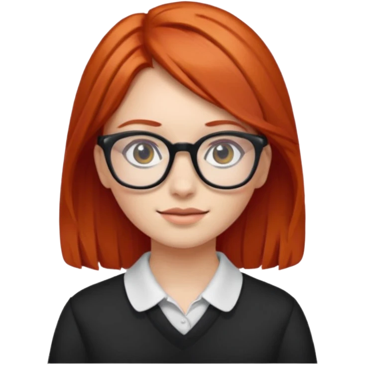 red-haired young girl wearing glasses emoji